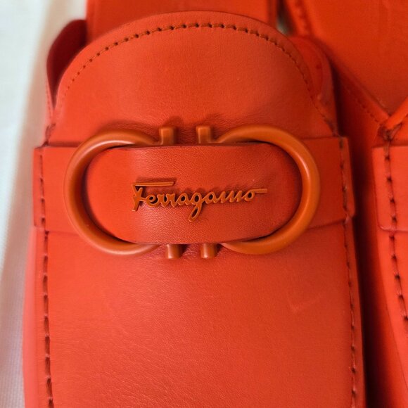 Salvatore Ferragamo Vulcano Red Calf Leather Mule - Picture 3 of 12